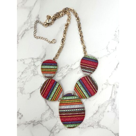Vintage C1946 Rainbow Medallion Necklace - Picture 1 of 8
